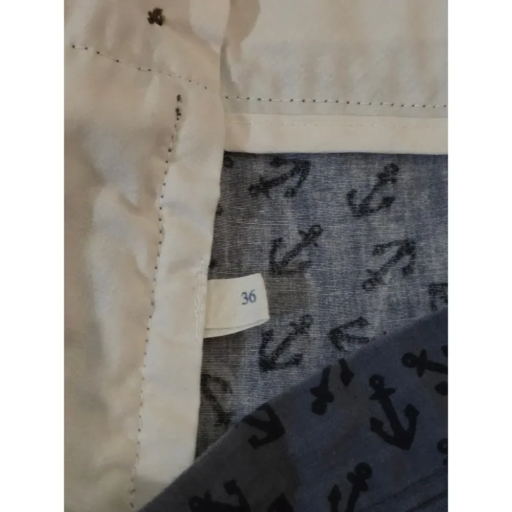 J. Crew Blue chino shorts with anchor pattern 36